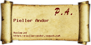 Pieller Andor névjegykártya